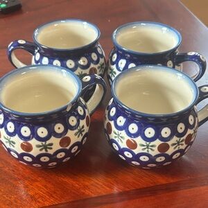 Bolesławiec 4 Small Mugs
